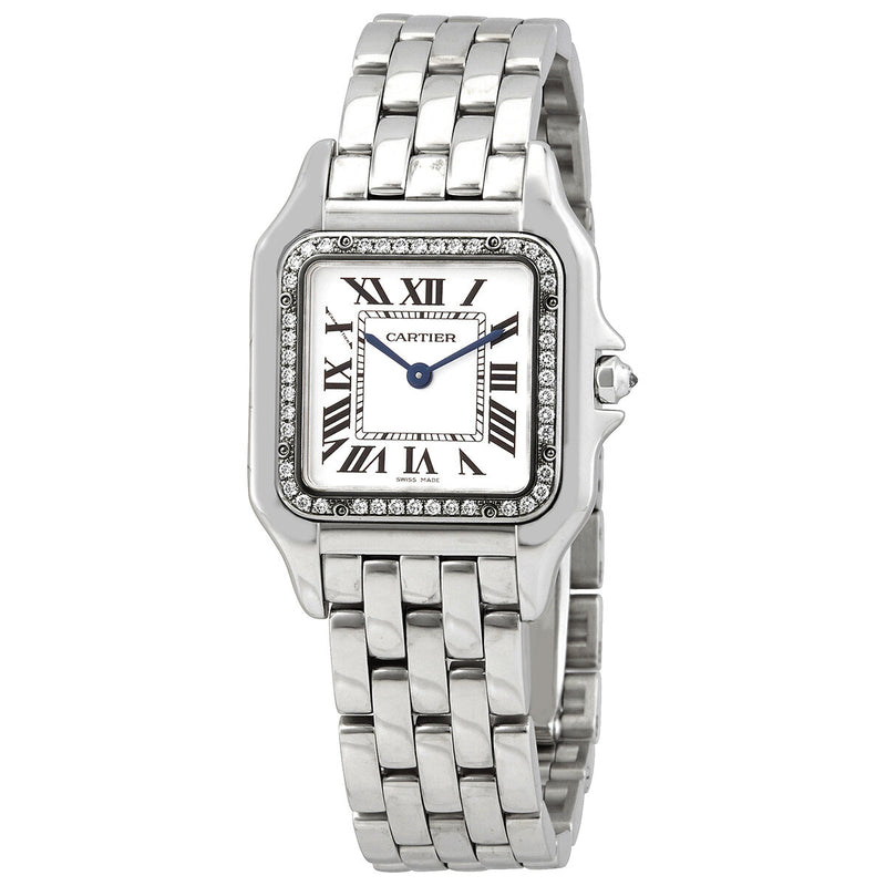 Cartier Panthere de Cartier Silver Dial 18kt White Gold Ladies Watch #WJPN0007 - Watches of America