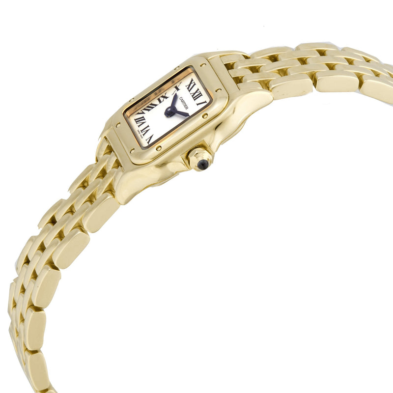 Cartier Panthere Mini Silver Dial 18kt Yellow Gold Ladies Watch #WGPN0016 - Watches of America #2