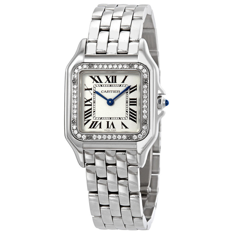 Cartier Panthere Meduim Diamond Silver Dial Ladies Watch #W4PN0008 - Watches of America