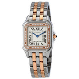 Cartier Panthere Silver Dial Ladies Steel and 18kt Pink Gold Medium Watch #W3PN0007 - Watches of America