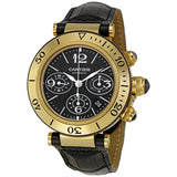 Cartier Pasha 18k Yellow Gold Black Dial Chronograph Men's Watch #W3030017 - Watches of America