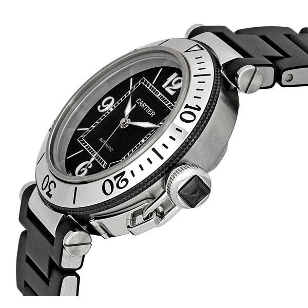 Cartier Pasha Seatimer Steel Rubber Men's Watch #W31077U2 - Watches of America #2