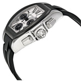 Cartier Roadster Chronograph Silver Dial Black Rubber Automatic Men's Watch #W6206020 - Watches of America #2