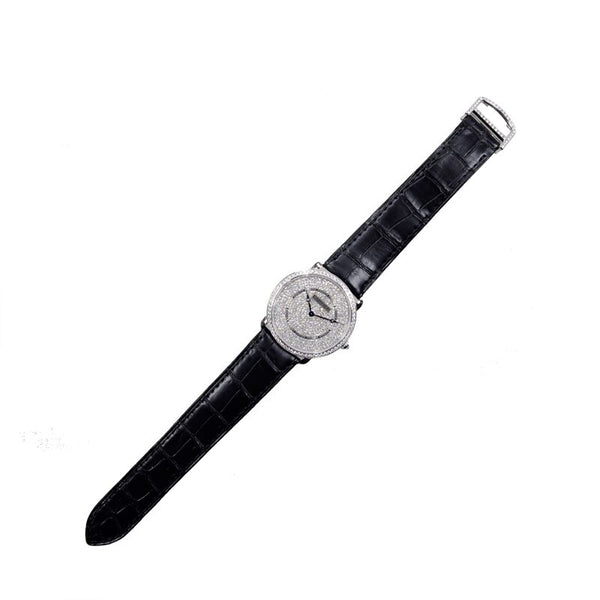 Cartier Ronde Louis 18K White Gold Diamond Dial Men's Watch #WR007007 - Watches of America #2