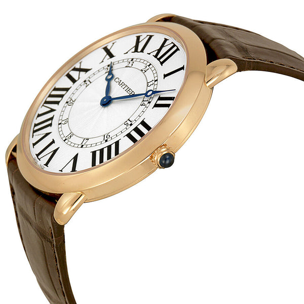 Cartier Ronde Louis Cartier 18kt Rose Gold Silvered Flinque Dial Men's Watch #W6801004 - Watches of America #2