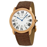 Cartier Ronde Solo De Cartier 18kt Rose Gold Silver Dial 36 mm Watch #W6701008 - Watches of America