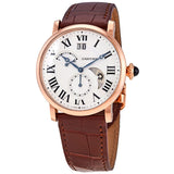 Cartier Rotonde Retrograde Silvered Guilloche Dial 18kt Rose Gold Men's Watch #W1556240 - Watches of America