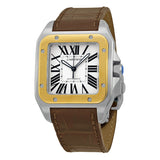 Cartier Santos 18kt Yellow Gold and Steel Automatic Men's Watch #W20072X7 - Watches of America