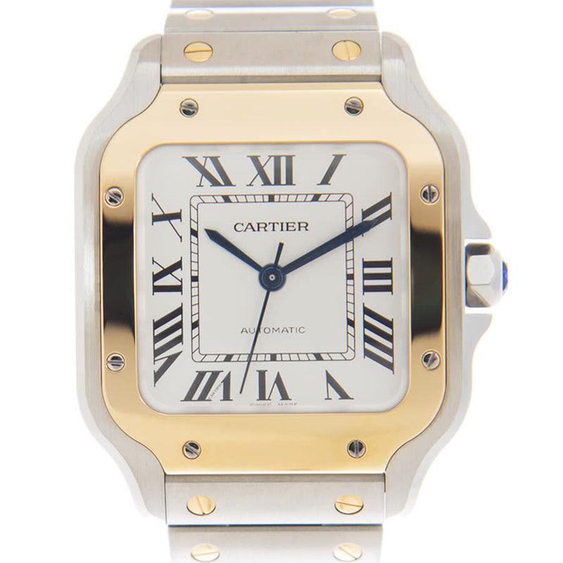 Cartier Santos Automatic Silver Dial Watch #W2SA0016 - Watches of America