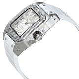 Cartier Santos  de Cartier 100 Opaline Dial White Rubber Ladies Watch #WM50460M - Watches of America #2