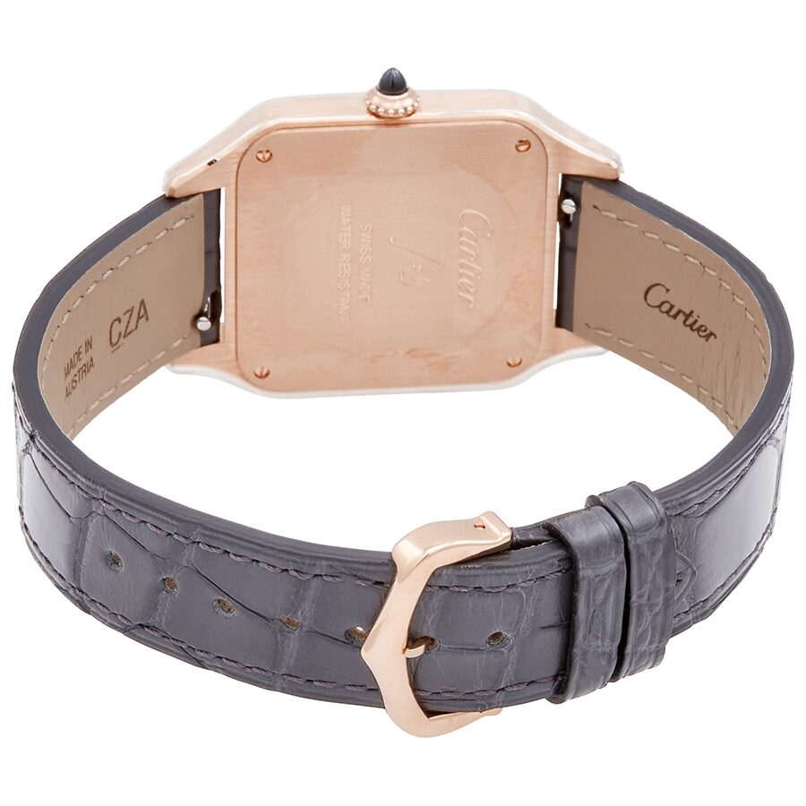 Cartier Santos-Dumont Reloj grande para hombre con esfera plateada