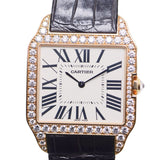Cartier Santos-Dumont Diamond Bezel Manual Wind 18 kt Rose Gold Men's Watch #WH100751 - Watches of America