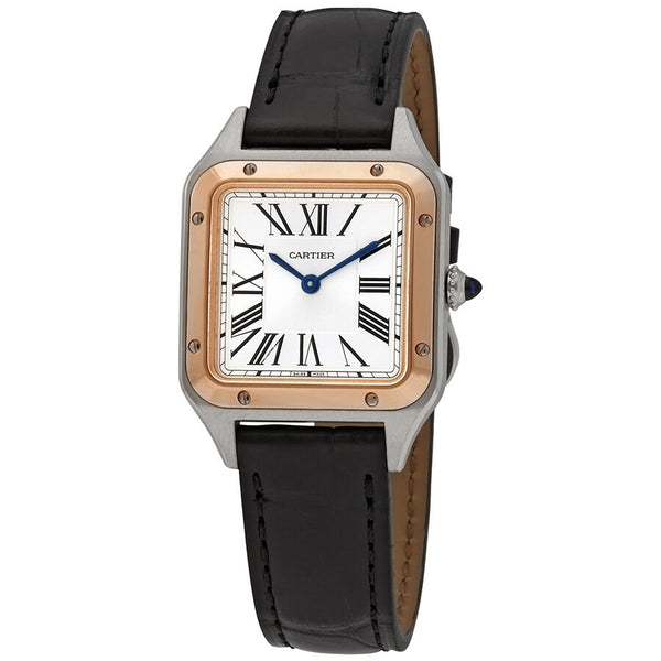 Cartier Santos-Dumont Quartz Silver Dial Unisex Watch #W2SA0012 - Watches of America