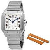 Cartier Santos Silvered Opaline Dial Men's Watch #WSSA0029 - Watches of America