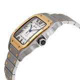 Cartier Santos Automatic Silvered Opaline Dial Steel and 18kt Yellow Gold Men's Watch #W2SA0006 - Watches of America #2