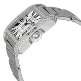 Cartier Tank Anglaise Silver Dial 18kt White Gold Diamond Ladies Watch #WT100009 - Watches of America #2
