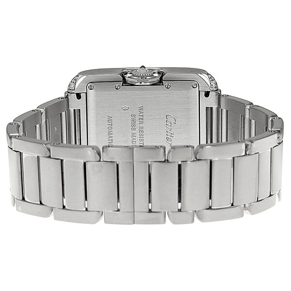 Cartier Tank Anglaise Silver Dial 18kt White Gold Diamond Ladies Watch #WT100009 - Watches of America #3