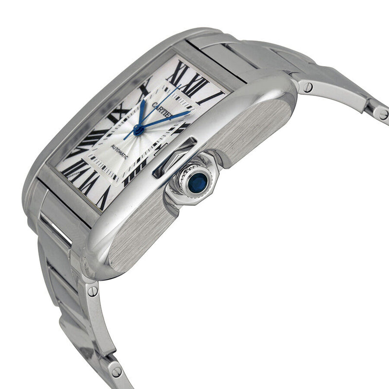 Cartier Tank Anglaise Silver Dial 18kt White Gold Men's Watch #W5310025 - Watches of America #2