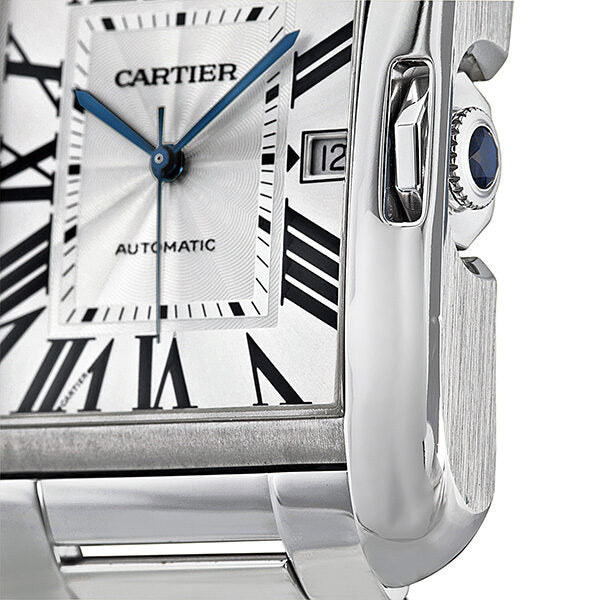 Cartier Tank Anglaise Silver Dial 18kt White Gold Men's Watch #W5310025 - Watches of America #4