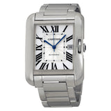 Cartier Tank Anglaise Silver Dial 18kt White Gold Men's Watch #W5310025 - Watches of America