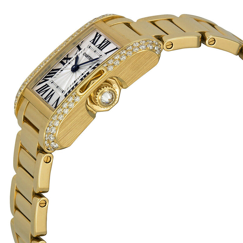 Cartier Tank Anglaise Silver dial 18kt Yellow Gold Ladies Watch #WT100005 - Watches of America #2