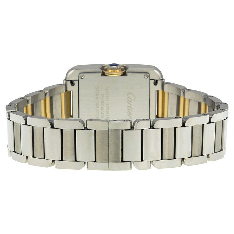 Cartier Tank Anglaise Silver Dial Stainless Steel and 18kt Yellow Gold Ladies Watch #W5310046 - Watches of America #3