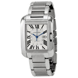Cartier Tank Anglaise Automatic Silver Dial Stainless Steel Men's Watch #W5310009 - Watches of America