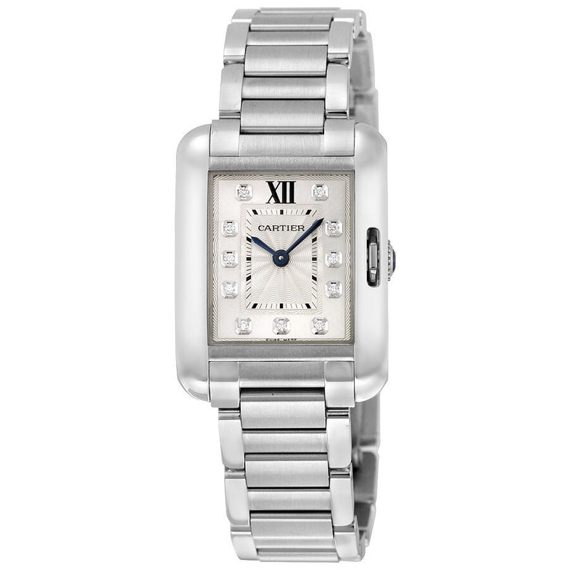 Cartier Tank Anglaise Silver Dial Ladies Watch #W4TA0003 - Watches of America