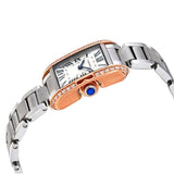 Cartier Tank Anglaise Silver Dial Two-tone Stainless Steel Ladies Watch #W3TA0002 - Watches of America #2