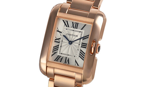 Cartier Tank Anglaise Silvered Flinque Dial Ladies Watch #W5310041 - Watches of America
