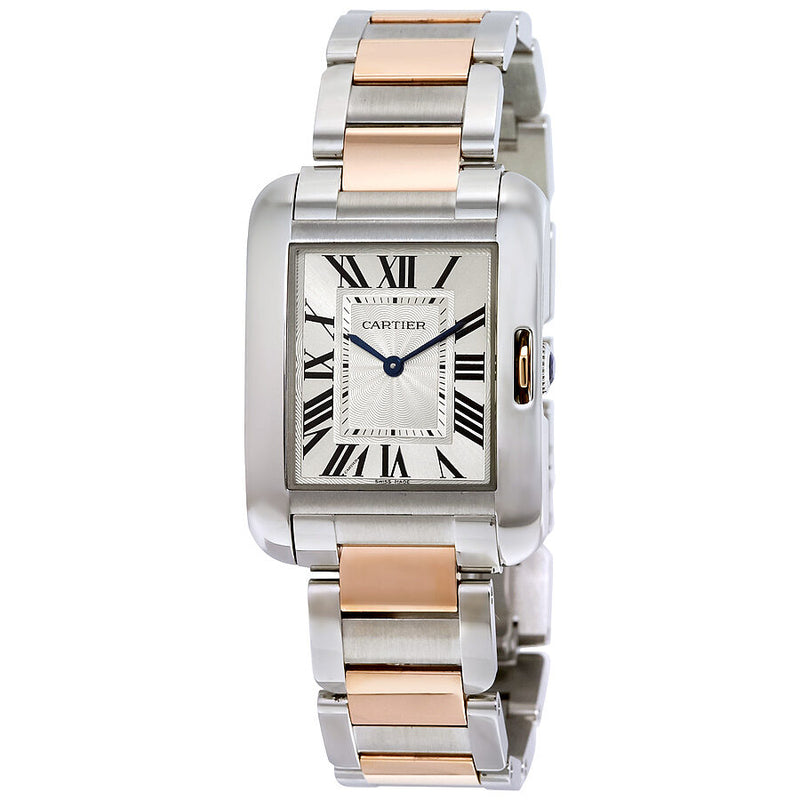 Cartier Tank Anglaise Silvered Flinque Dial Ladies Watch #W5310043 - Watches of America