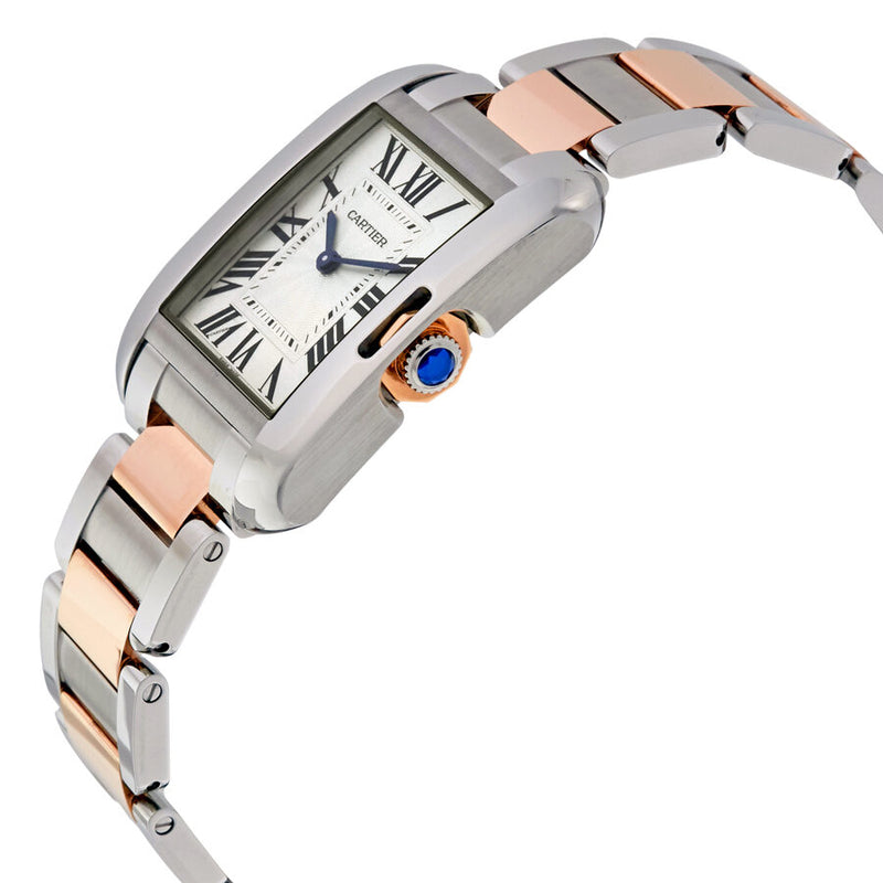 Cartier Tank Anglaise Silvered Flinque Dial Ladies Watch #W5310043 - Watches of America #2