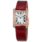 Cartier Tank Anglaise Silvered Flinque Dial Watch #WT100029 - Watches of America