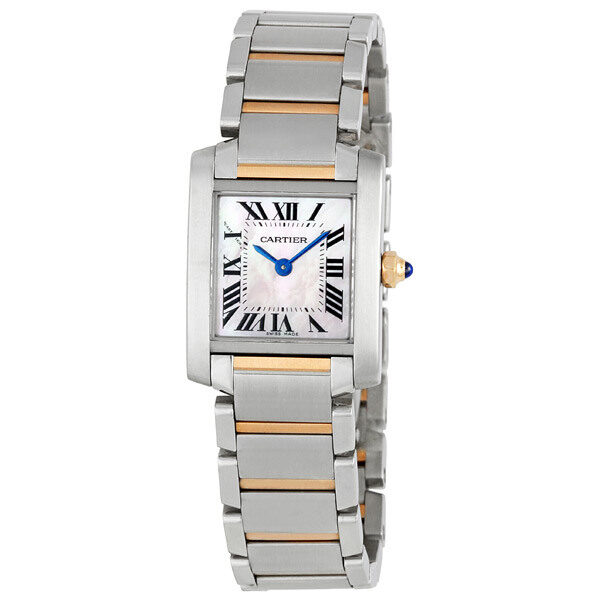 Cartier Tank Francaise Pink Mother of Pearl Ladies Watch #W51027Q4 - Watches of America