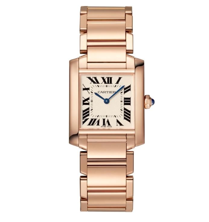 Cartier Tank Francaise Silver Dial 18kt Rose Gold Ladies Watch #WGTA0030 - Watches of America