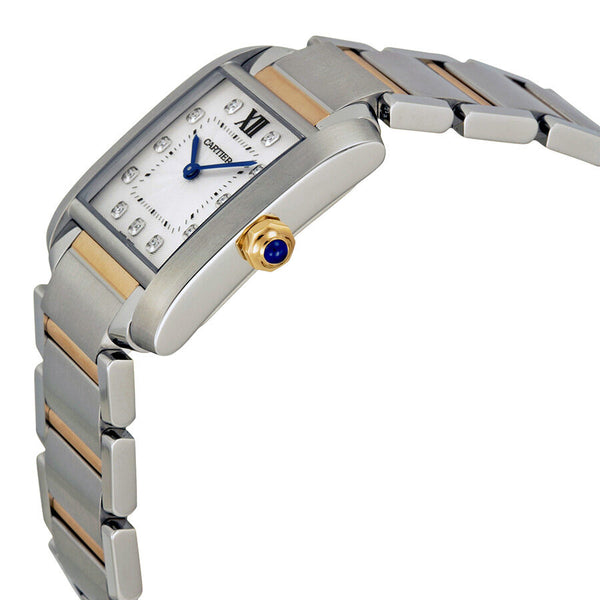 Cartier Tank Francaise Silver Dial Steel and 18kt Pink Gold Ladies Watch #WE110005 - Watches of America #2