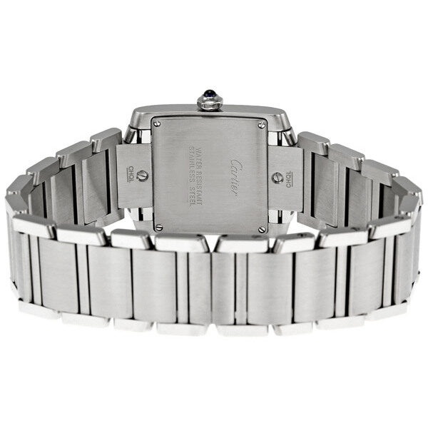 Cartier Tank Francaise White Grained Dial Steel Midsize Watch #W51011Q3 - Watches of America #3