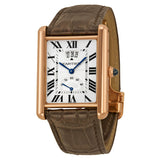Cartier Tank Louis Silver Dial 18k Rose Gold Brown Leather Mechanical Men's Watch #W1560003 - Watches of America