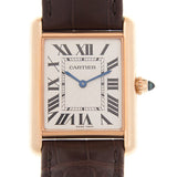 Cartier Tank Louis 18kt Rose Gold Silver Dial Ladies Hand Wound Watch #WGTA0011 - Watches of America
