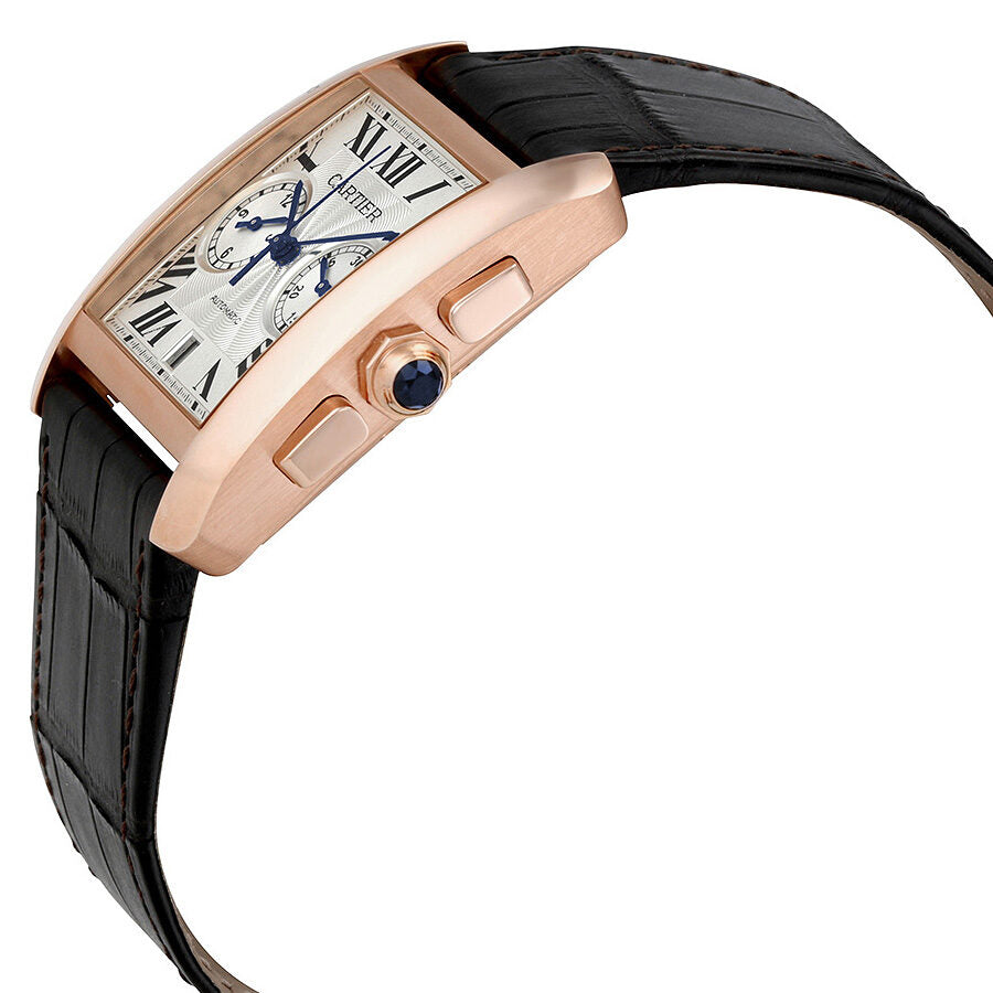 Cartier Tank MC Chronograph Silver Dial Brown Leather Men