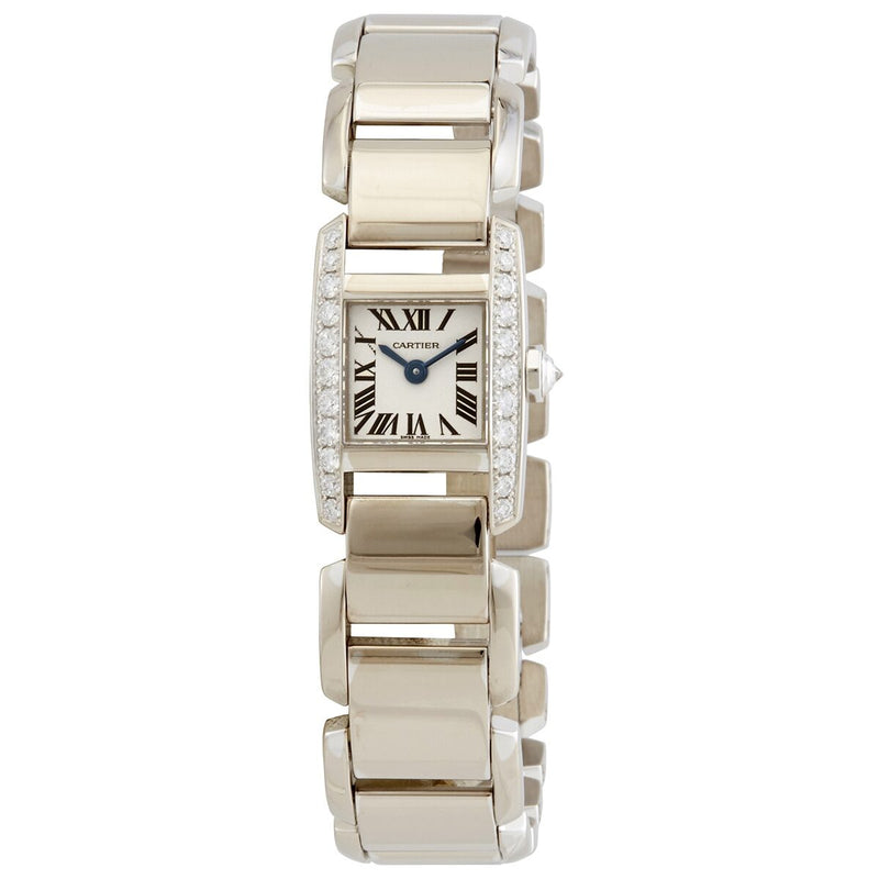 Cartier Tankissime Silver Dial 18K White Gold Diamond Ladies Watch #WE70069H - Watches of America