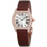 Cartier Tortue Silver Dial 18kt Rose Gold Diamond Ladies Watch #WA507031 - Watches of America