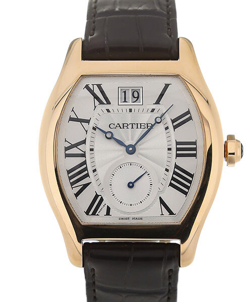 Cartier Tortue Silver Flinque Dial Men's Watch #W1556234 - Watches of America
