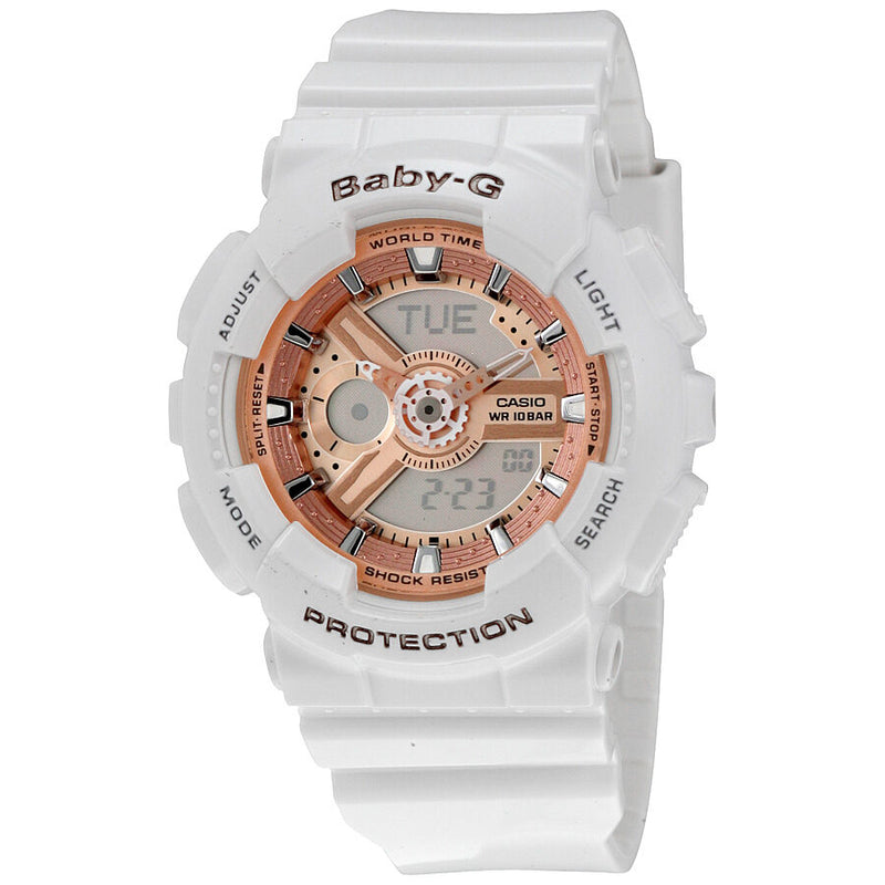 Casio Baby G White Resin Ladies Watch #BA110-7A1 - Watches of America