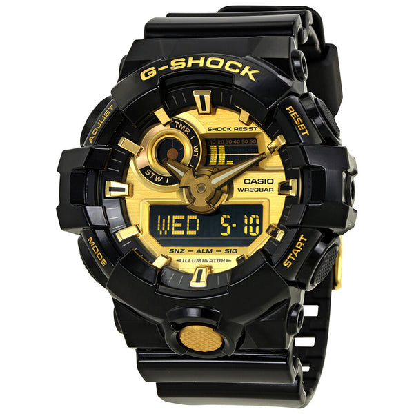 Casio G-Shock Gold-Tone Dial Black Resin Men's Watch GA-710GB