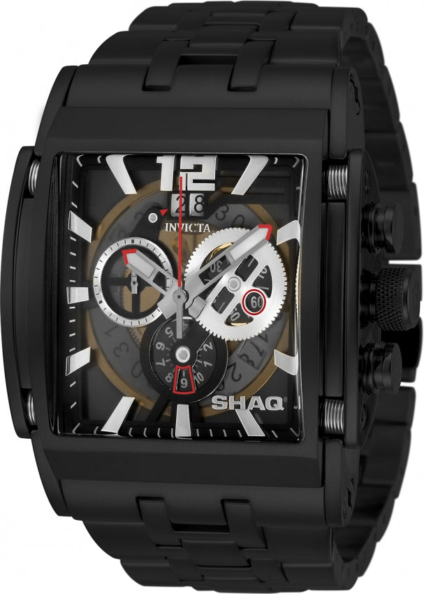 Invicta SHAQ Chronograph Quartz Black Transparent Dial Men's Watch 33736