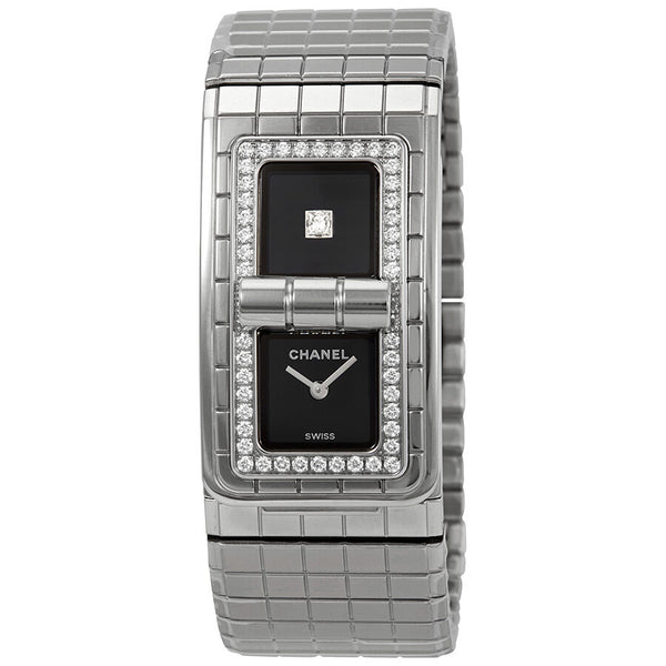 Chanel Code CoCo Black Lacquered Dial Ladies Diamond Watch #H5145 - Watches of America