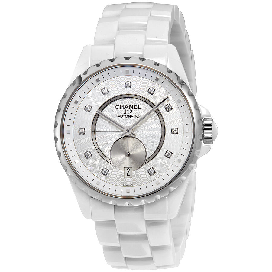 Chanel J12-365 White Opaline Diamond Dial Ceramic Ladies Watch H4345 –  Watches of America