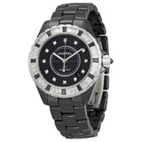 Chanel J12 Automatic Black Diamond Dial Black Ceramic Unisex Watch #H2023 - Watches of America