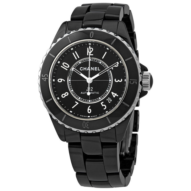 Chanel J12 Automatic Chronometer Black Dial Ladies Watch #H5697 - Watches of America